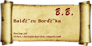 Balázs Boróka névjegykártya